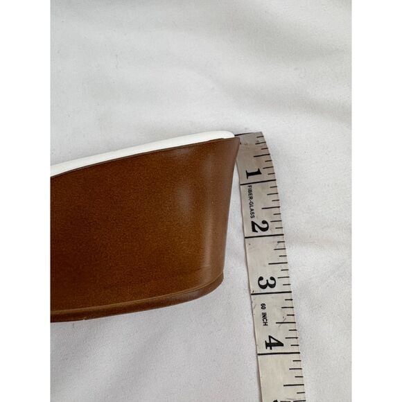 Apri by Italian Shoemakers White Bedazzled Wedge Mule Sandals sz 9 Y2K Platforms - Picture 7 of 7